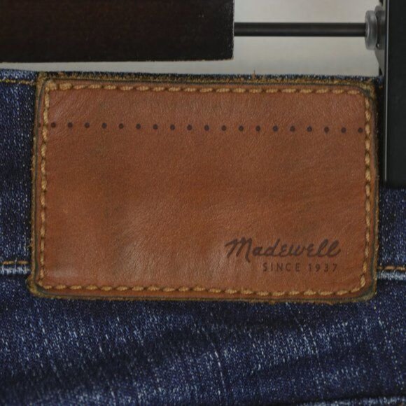 Madewell Women's Size 27 Blue Mid Rise Tall Inseam Distressed Skinny Jeans - Picture 5 of 11